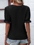 V Neck Short Sleeve Plain Regular Regular Fit Shirt For Women